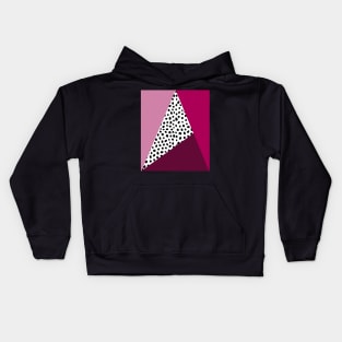 Geometric Polka Dot, Pink, Raspberry Red and Burgundy Kids Hoodie